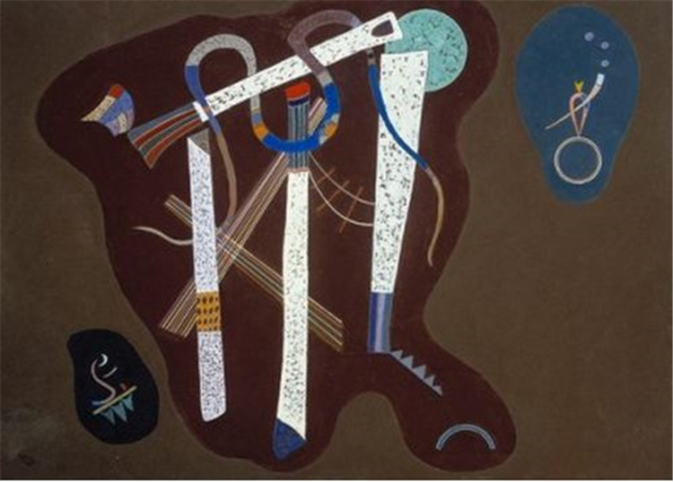 Three Pillars 1943 Wassily Kandinsky Abstract Oil Painting